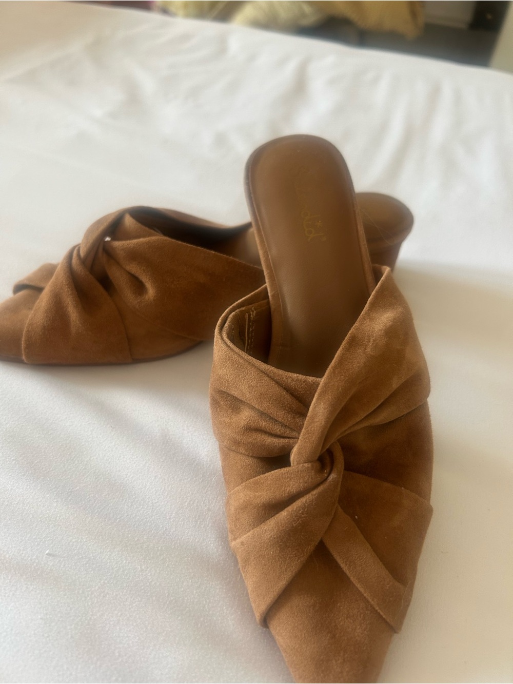 Splendid Caramel Suede Knot-Front Pointed Mule